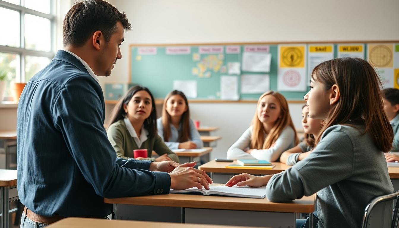 Student using learning strategies while studying